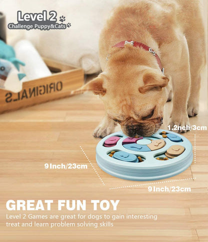 Interactive Puzzle Toy for Dogs & Cats | Mental Stimulation Game & Slow Feeder Bowl
