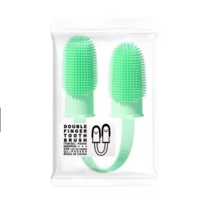 Pet Two-Finger Toothbrush Dog Cat Pet Supplies Teeth Cleaning Finger Set Oral Cleaning Tools Pet Two-Finger Toothbrush Dog Cat