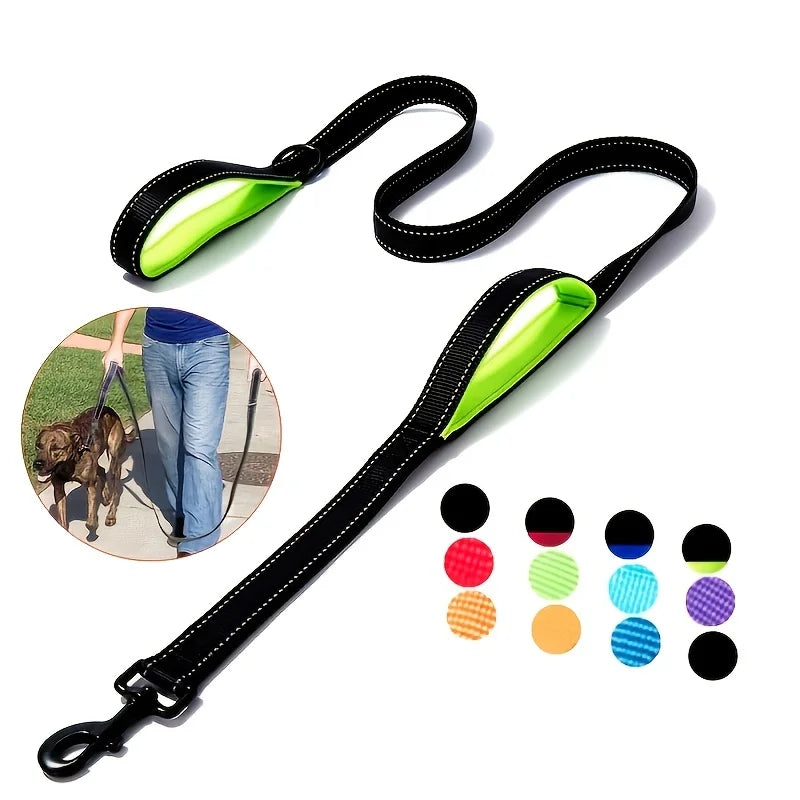 Long Traffic Padded Two Handle Heavy Duty Double Handle Nylon Dog Leash for Training Control