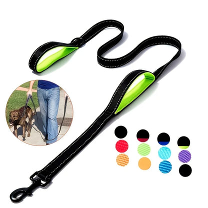 Long Traffic Padded Two Handle Heavy Duty Double Handle Nylon Dog Leash for Training Control