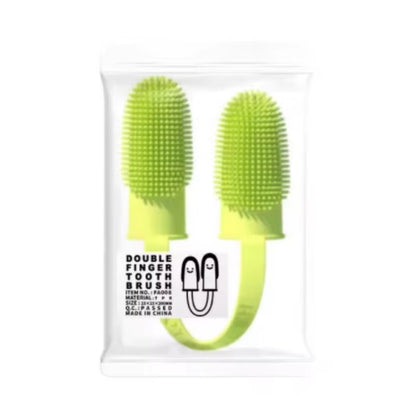 Pet Two-Finger Toothbrush Dog Cat Pet Supplies Teeth Cleaning Finger Set Oral Cleaning Tools Pet Two-Finger Toothbrush Dog Cat