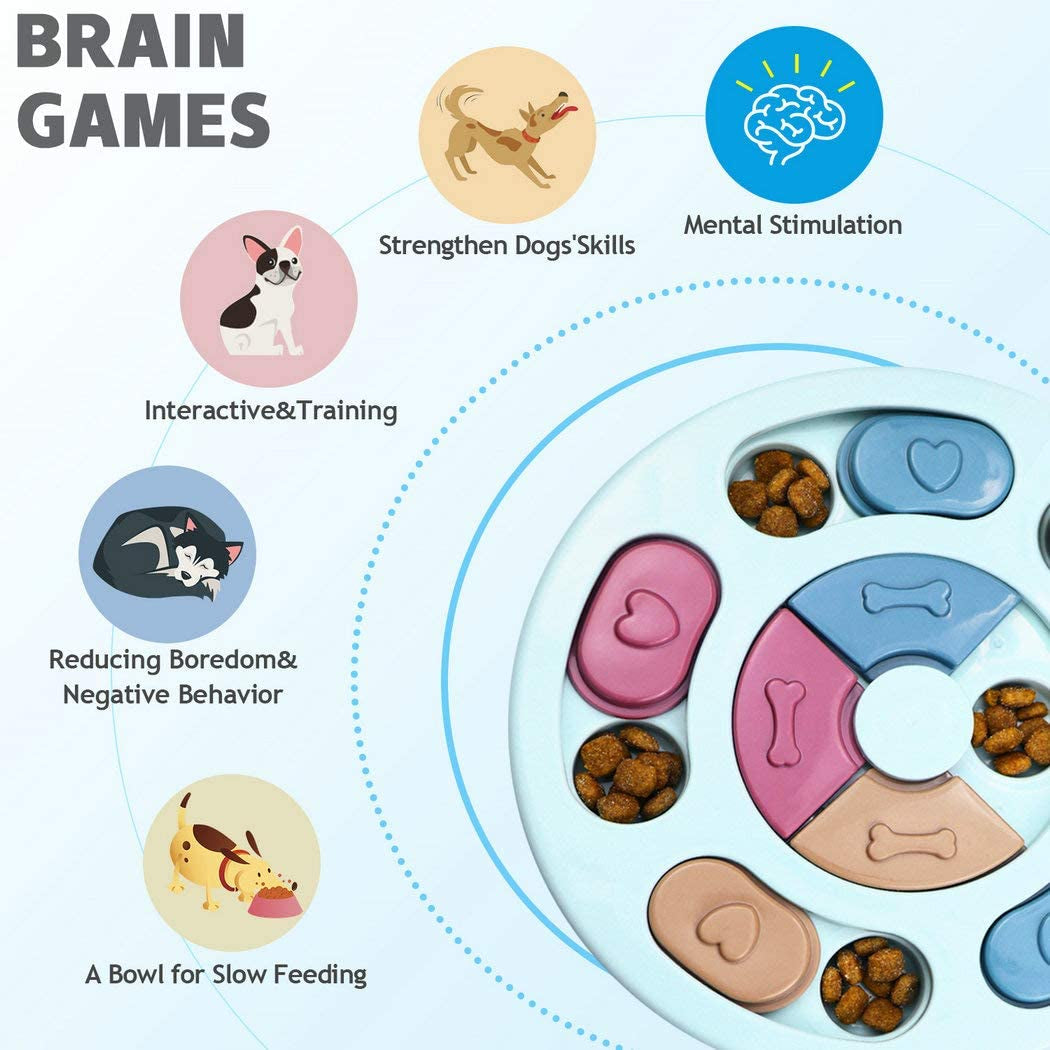 Interactive Puzzle Toy for Dogs & Cats | Mental Stimulation Game & Slow Feeder Bowl