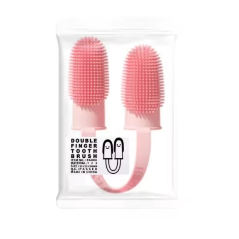 Pet Two-Finger Toothbrush Dog Cat Pet Supplies Teeth Cleaning Finger Set Oral Cleaning Tools Pet Two-Finger Toothbrush Dog Cat