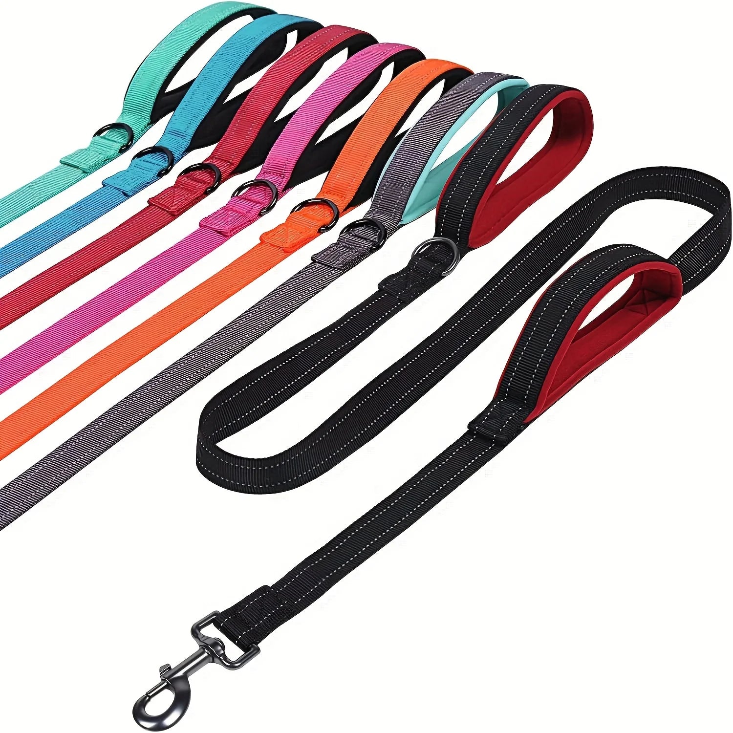 Long Traffic Padded Two Handle Heavy Duty Double Handle Nylon Dog Leash for Training Control
