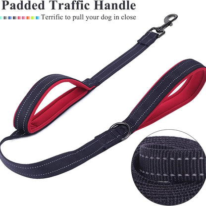 Long Traffic Padded Two Handle Heavy Duty Double Handle Nylon Dog Leash for Training Control