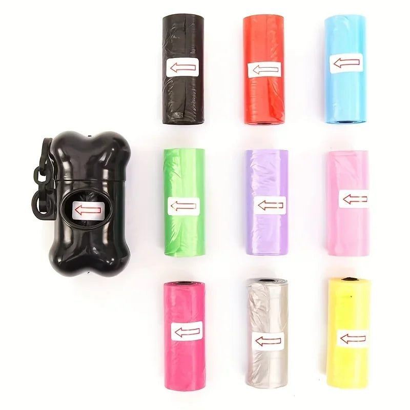 1200Pcs Random Color Cartoon Paw Graphic Dog Poop Bags Pet Poop Bags Leak-Proof Dog Waste Bags for Pet Supplies