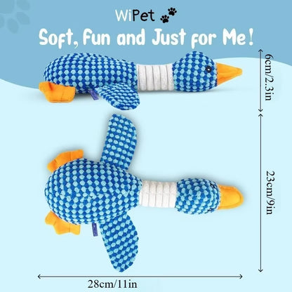 New Blue Goose Dog Toy Cat Toy Pet Toy Double Color Goose Tough Bite Chew Plush Sound Toy Plush Toy Pet Supplies