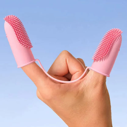 Pet Two-Finger Toothbrush Dog Cat Pet Supplies Teeth Cleaning Finger Set Oral Cleaning Tools Pet Two-Finger Toothbrush Dog Cat