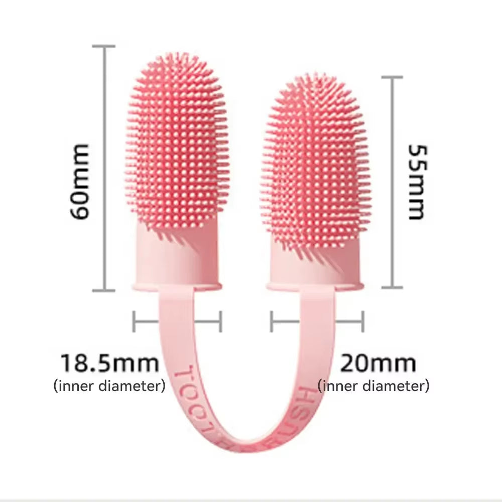 Pet Two-Finger Toothbrush Dog Cat Pet Supplies Teeth Cleaning Finger Set Oral Cleaning Tools Pet Two-Finger Toothbrush Dog Cat