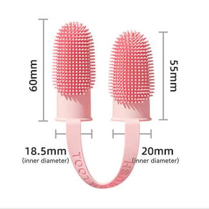 Pet Two-Finger Toothbrush Dog Cat Pet Supplies Teeth Cleaning Finger Set Oral Cleaning Tools Pet Two-Finger Toothbrush Dog Cat